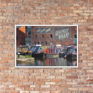 Birmingham canal boats Framed photo paper poster