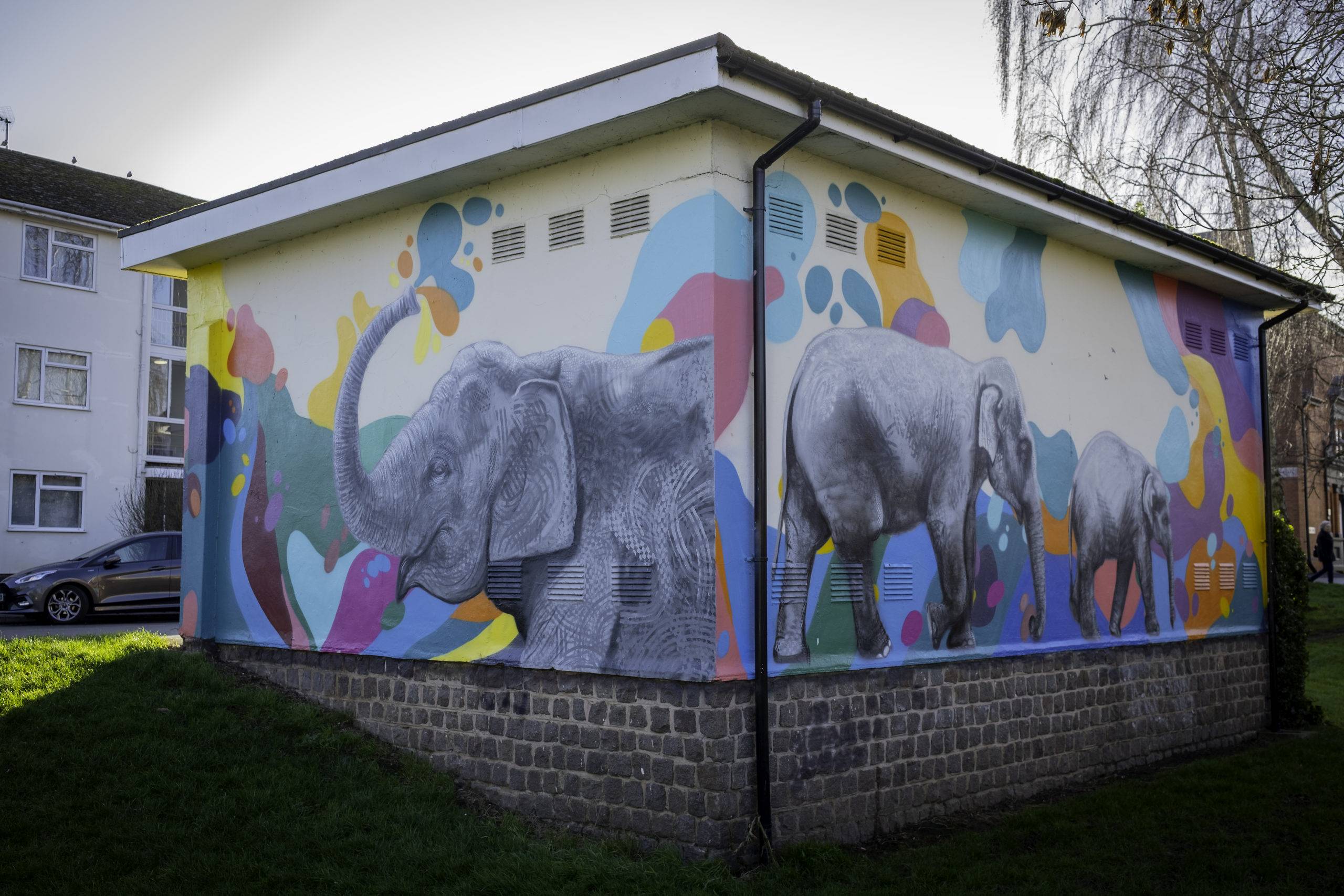 Elephant Mural, Leamington Spa