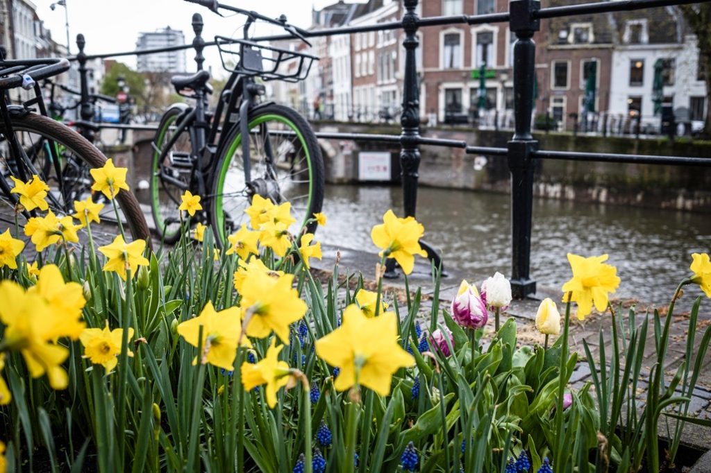 Streets of Canals of Utrecht, The Netherlands, April 2023.