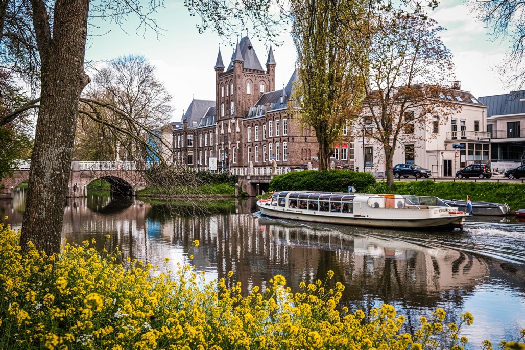 Streets of Canals of Utrecht, The Netherlands, April 2023.
