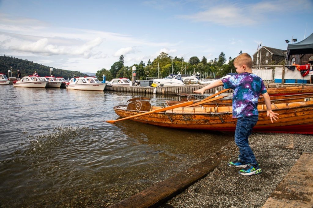Boat tip on Lake Windermere. Ambleside to Bowness, The Lake District, August, 2023.