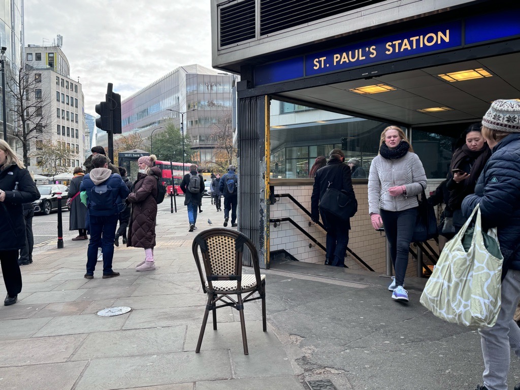 St Paul's tube station, Cheapside, London, November 2023