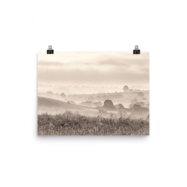 Mist over the Staffordshire countryside Poster