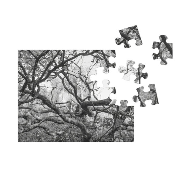 Twisted Trees Jigsaw puzzle with tin