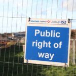 Signs on the HS2 path, 16 Acre Wood, Berkswell, November 2025.