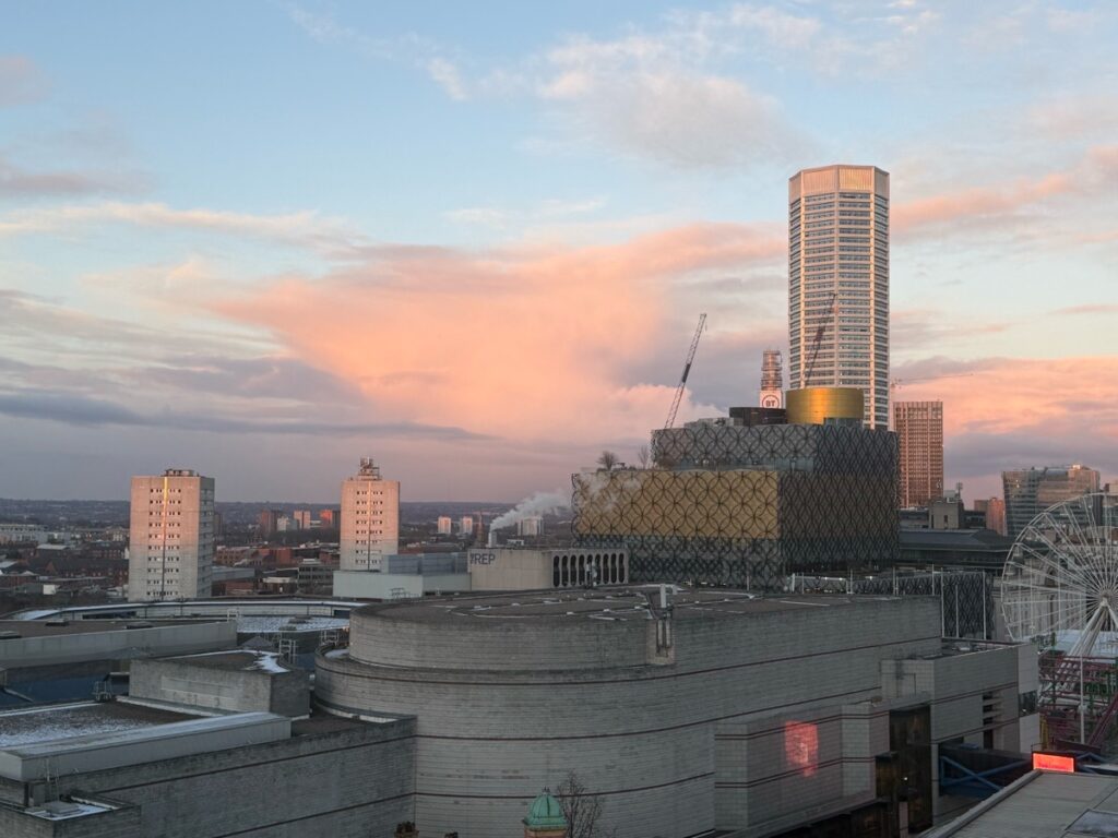 Birmingham photowalk capturing winter street photography and long shadows.