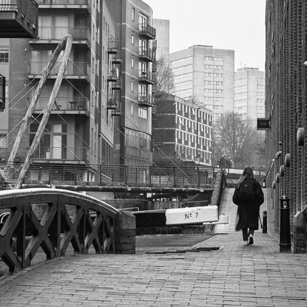 Atmospheric black and white canal photography in Birmingham
