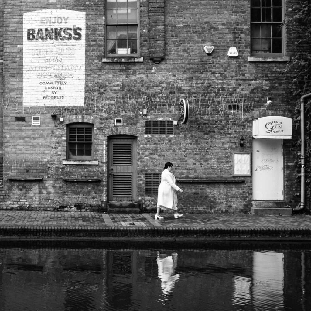 Atmospheric black and white canal photography in Birmingham