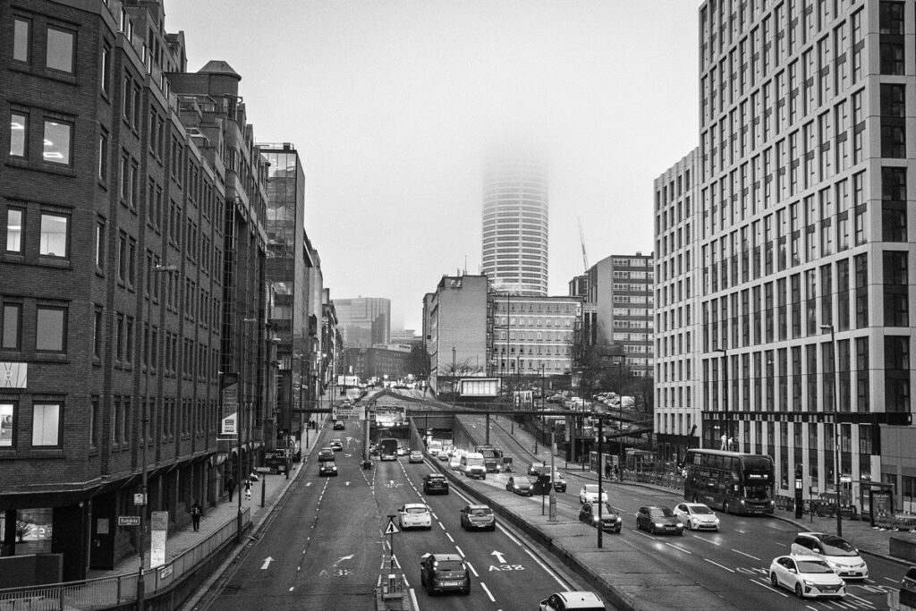 Atmospheric black and white canal photography in Birmingham