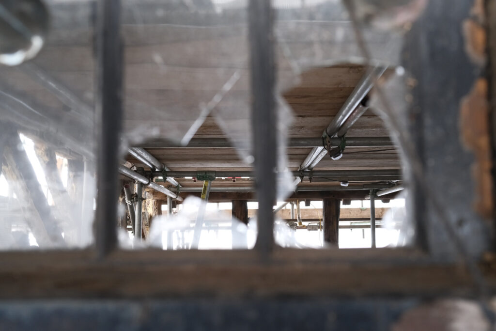 Window Frame Restoration
Window frame and broken glass at the Golden Lion.