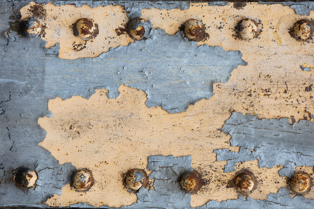 The paintwork of lStannels Bridge reveals the different layers added over the years.