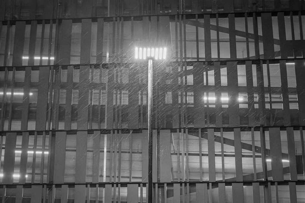 Reflections in the dark, the University at night