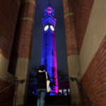 Reflections at night with the University at night