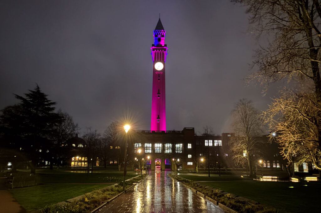 Reflections in the dark, University at night