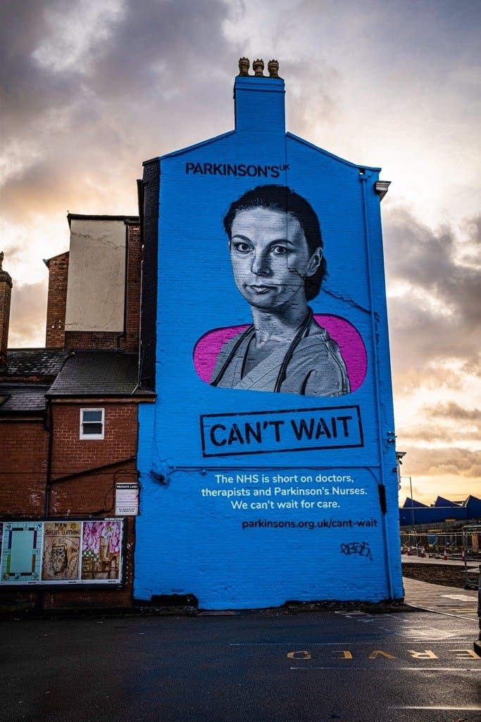 Parkinson's Disease Mural, Deritend, Birmingham, January 2023.
