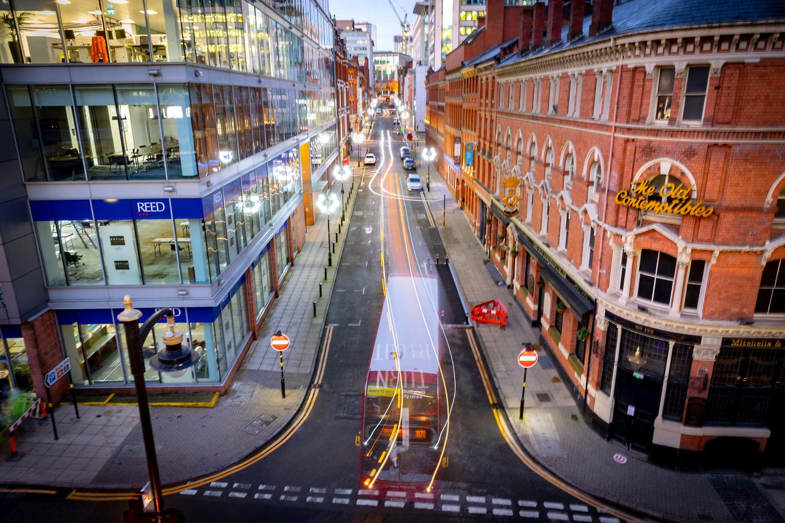 Light Trails down Edmund Street