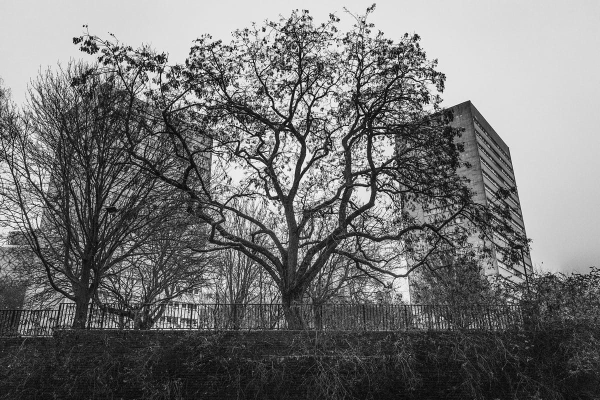 Atmospheric black and white canal photography in Birmingham