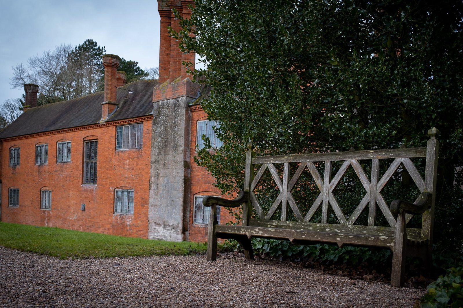 The red brick side of the house