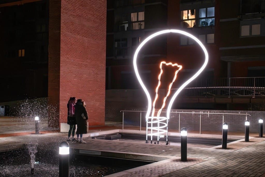 The lights are on at Birmingham for those long winter nights.