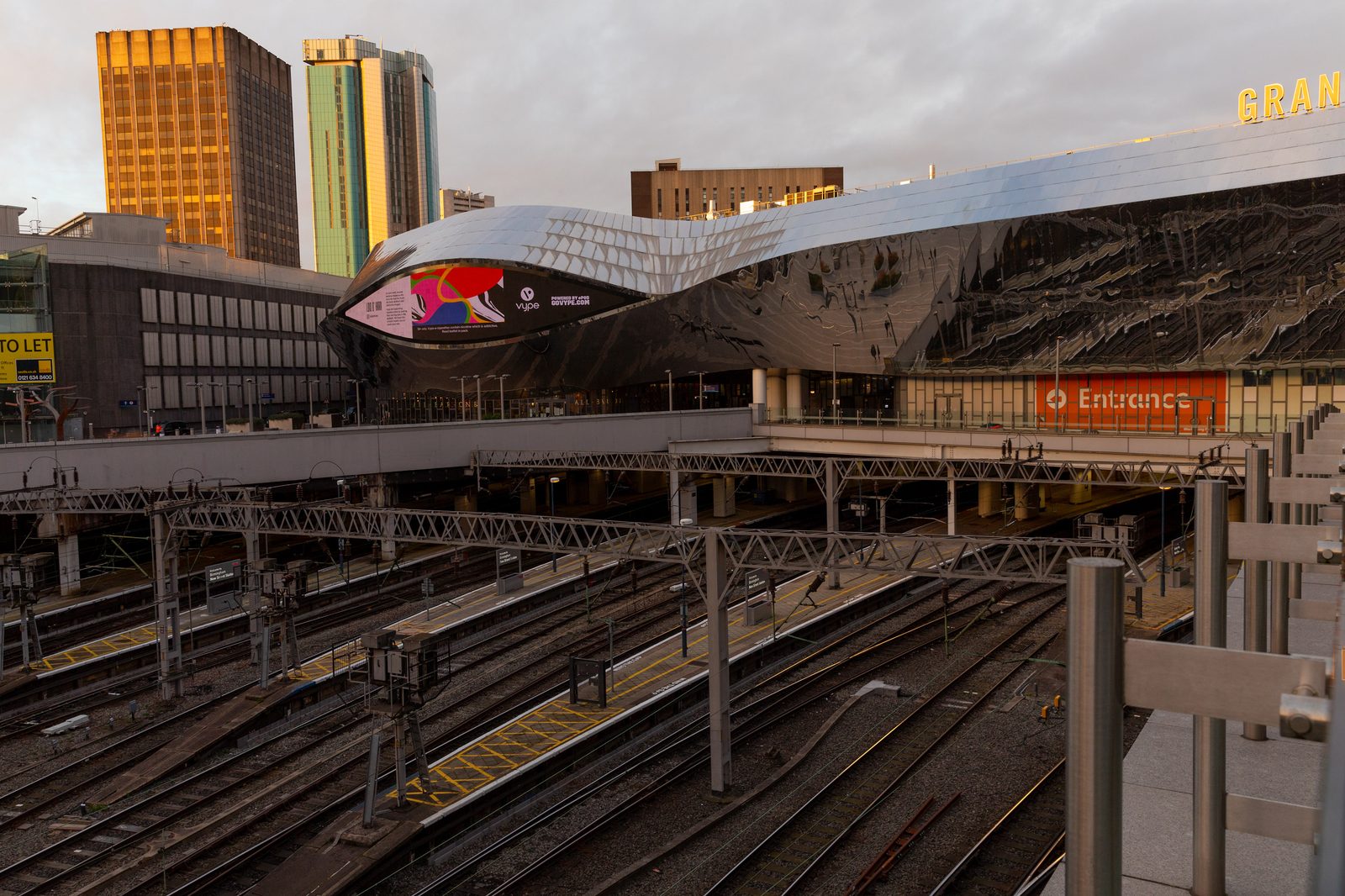 Empty platforms at New Street