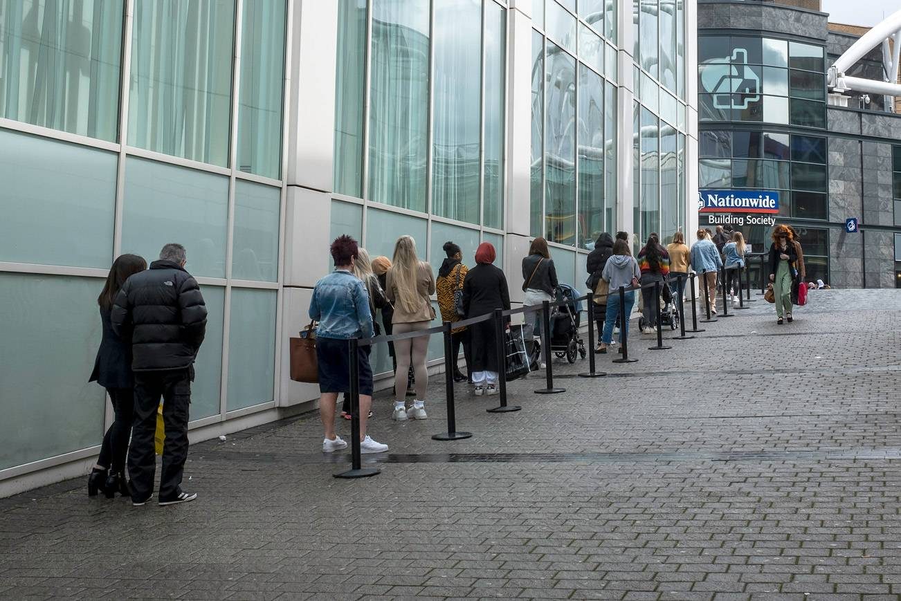 Queue outside Zara