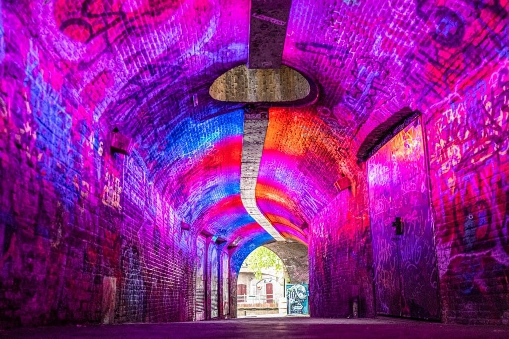 A psychedelic colour tunnel in Utrecht