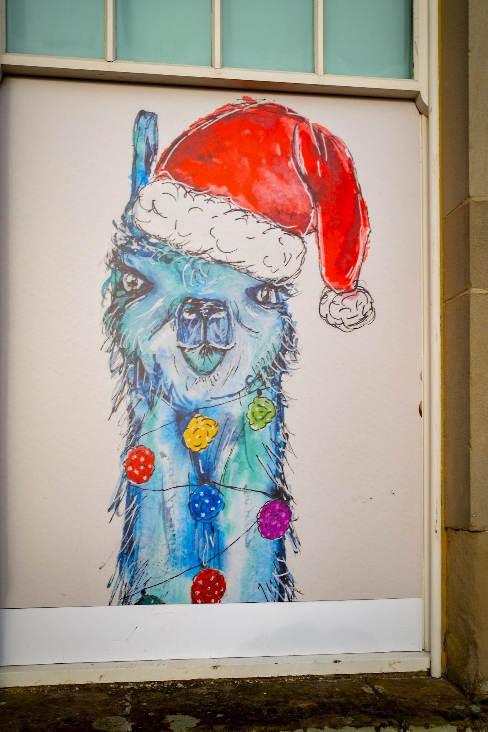 Christmas themed picture in the window