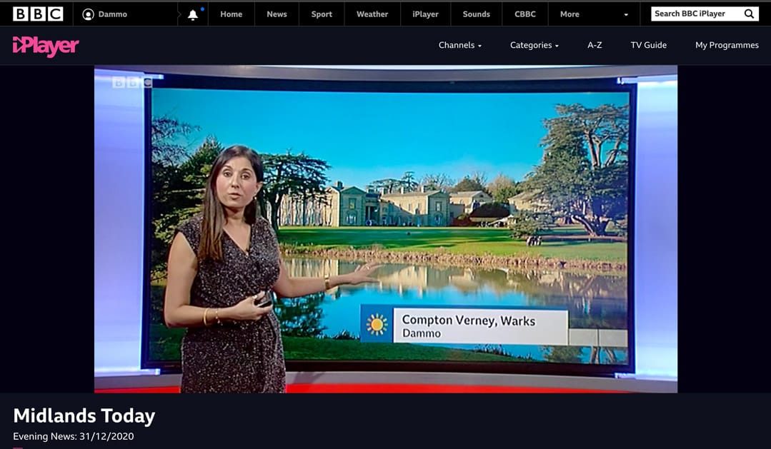 My picture featured on the BBC midlands weather bulletin