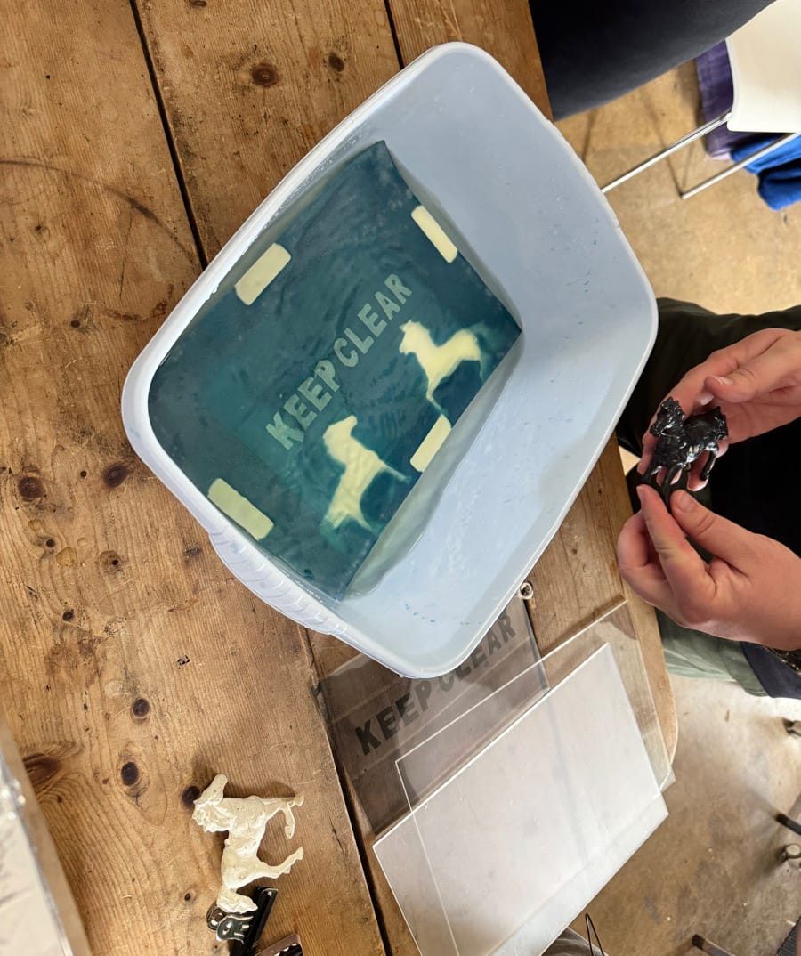 Cyanotype printing, The Old Printworks, Balsall Heath, April 2025