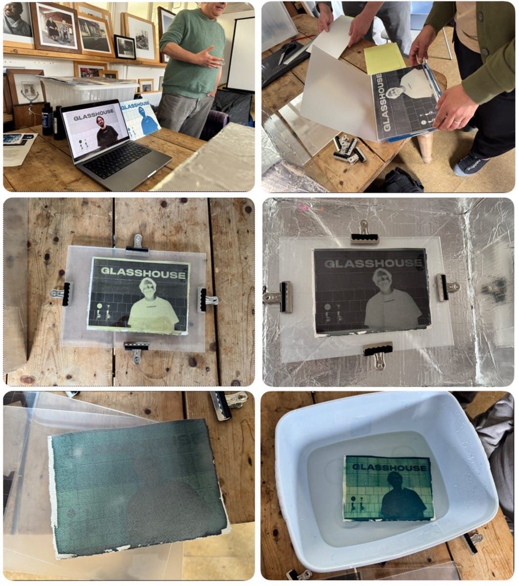 Cyanotype printing, The Old Printworks, Balsall Heath, April 2025