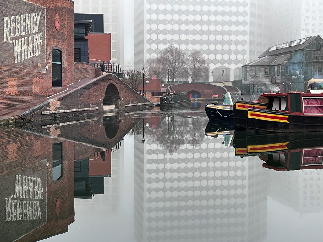 Fog in Gas Street Basin, Birmingham, commended UKLPOTY 2023