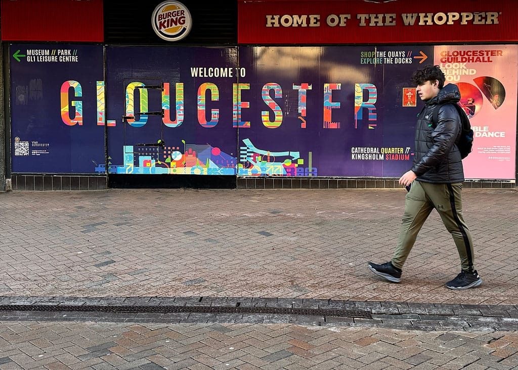 High street, Gloucester, January 2025.