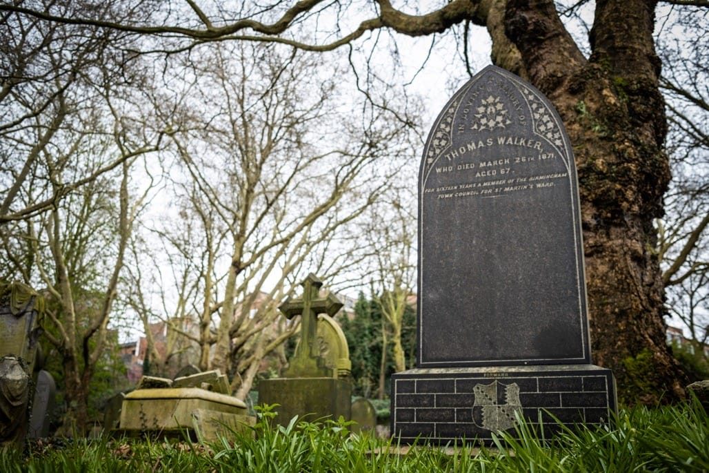 Key Hill Cemetery, Jewellery Quarter, April 2023