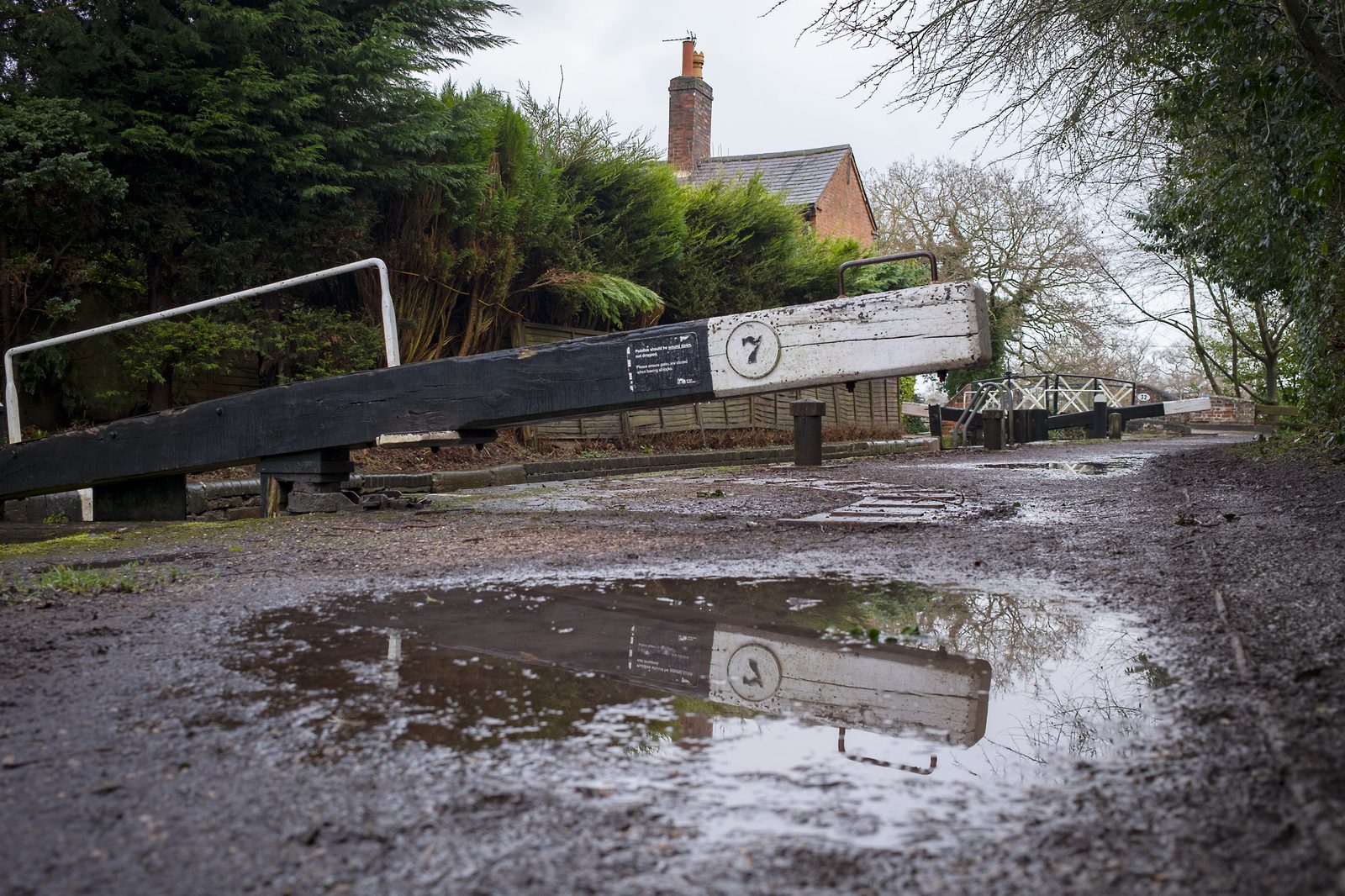 Reflections of canal lock