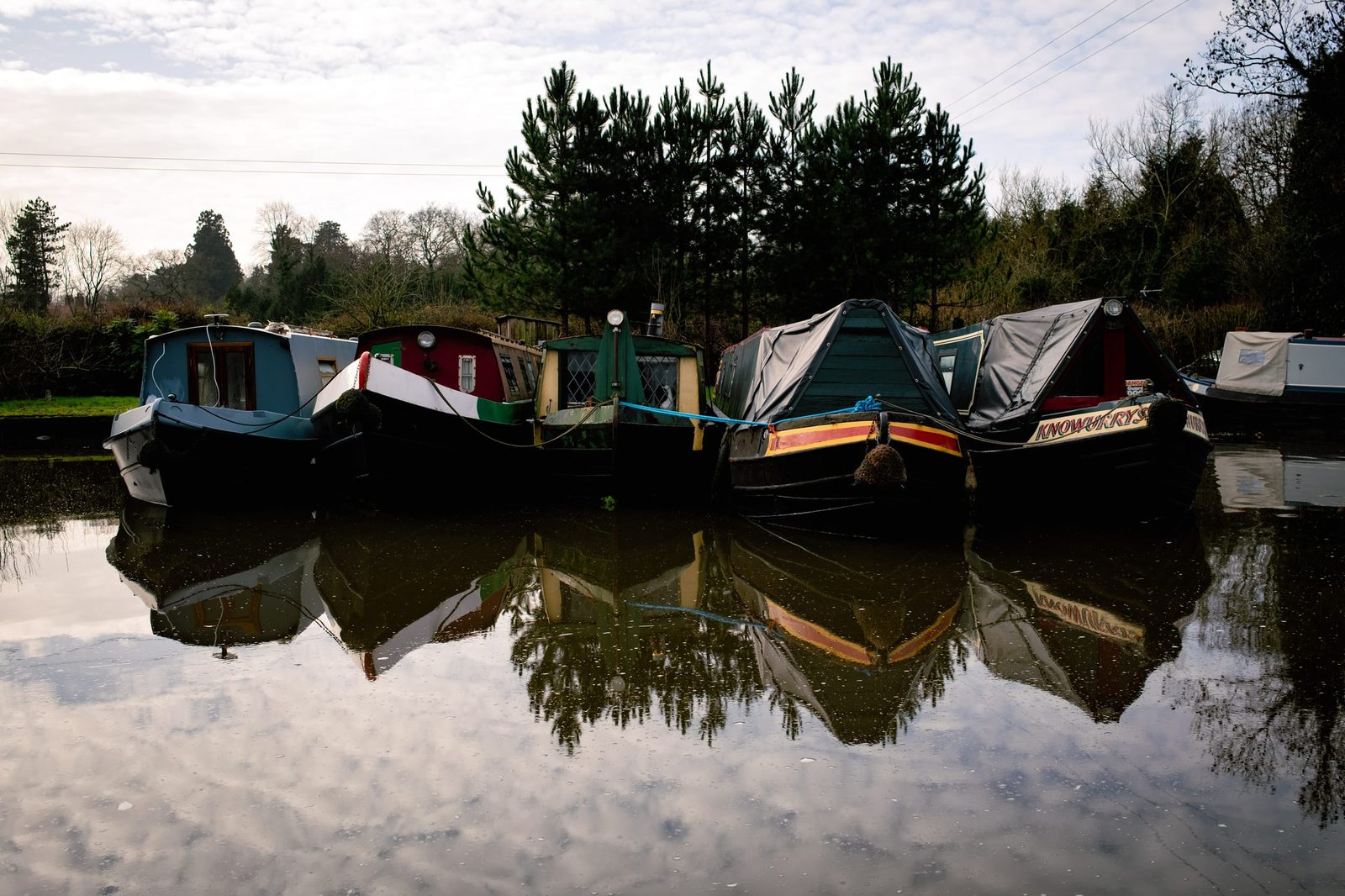 Canal boats together