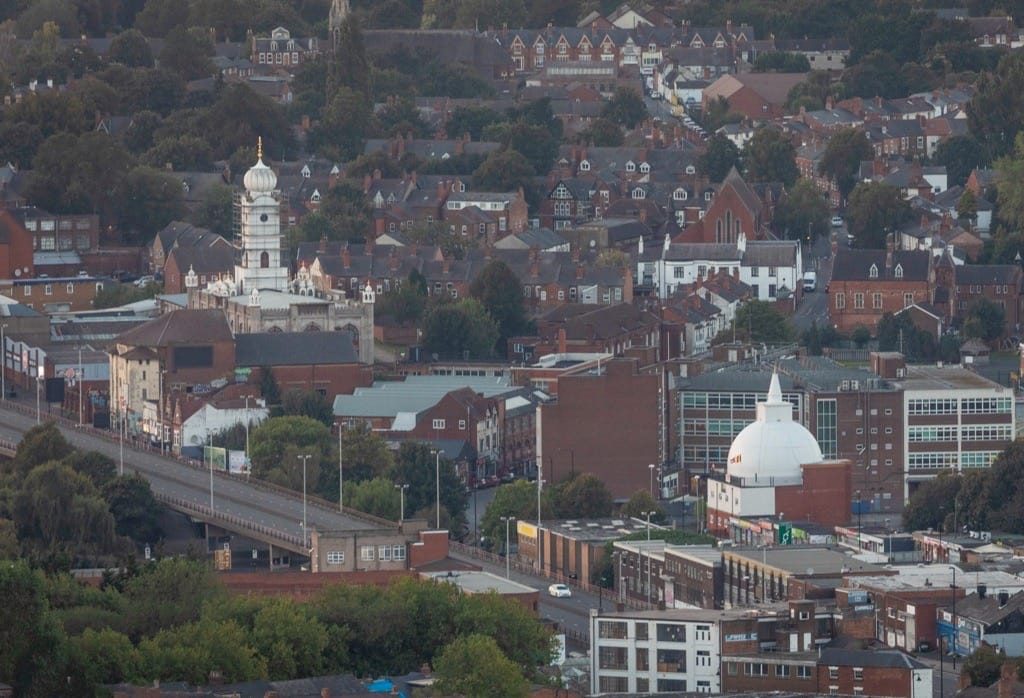 Sunset and sunrise, the Octagon, Birmingham City Centre, September, 2024.