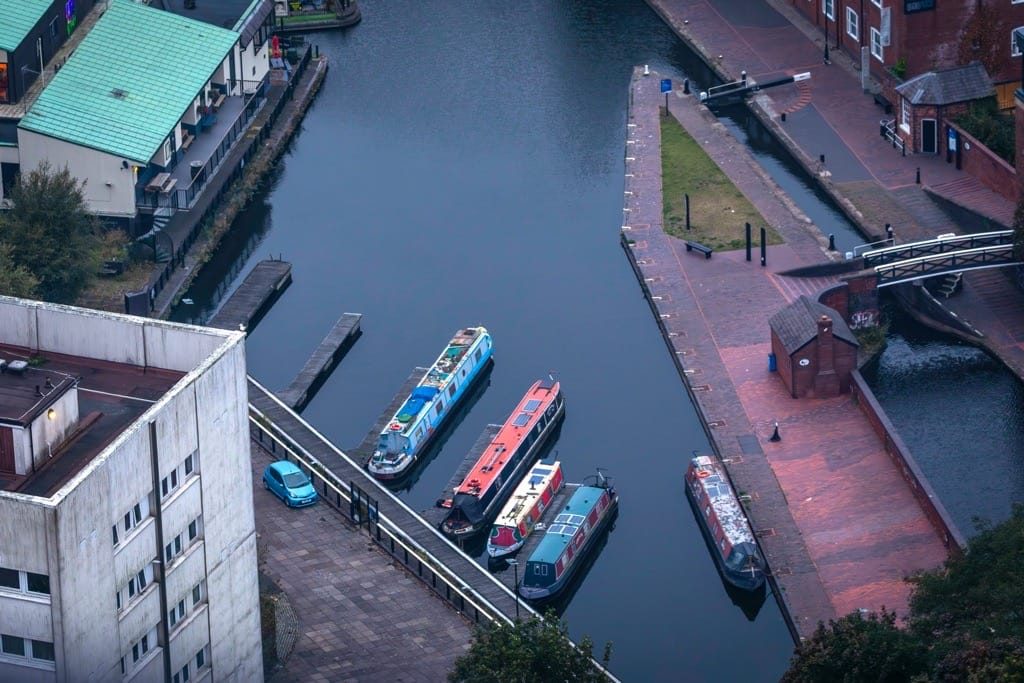 Sunset and sunrise, the Octagon, Birmingham City Centre, September, 2024.
