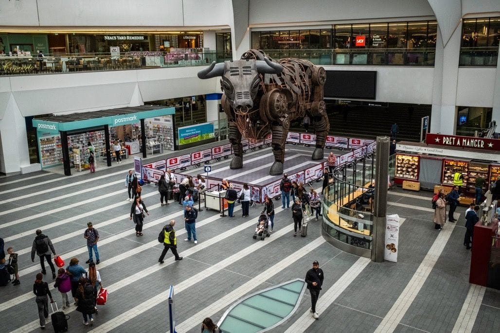Ozzy the Bull, New Street Station, August, 2023