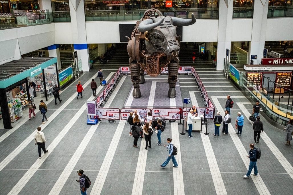 Ozzy the Bull, New Street Station, August, 2023