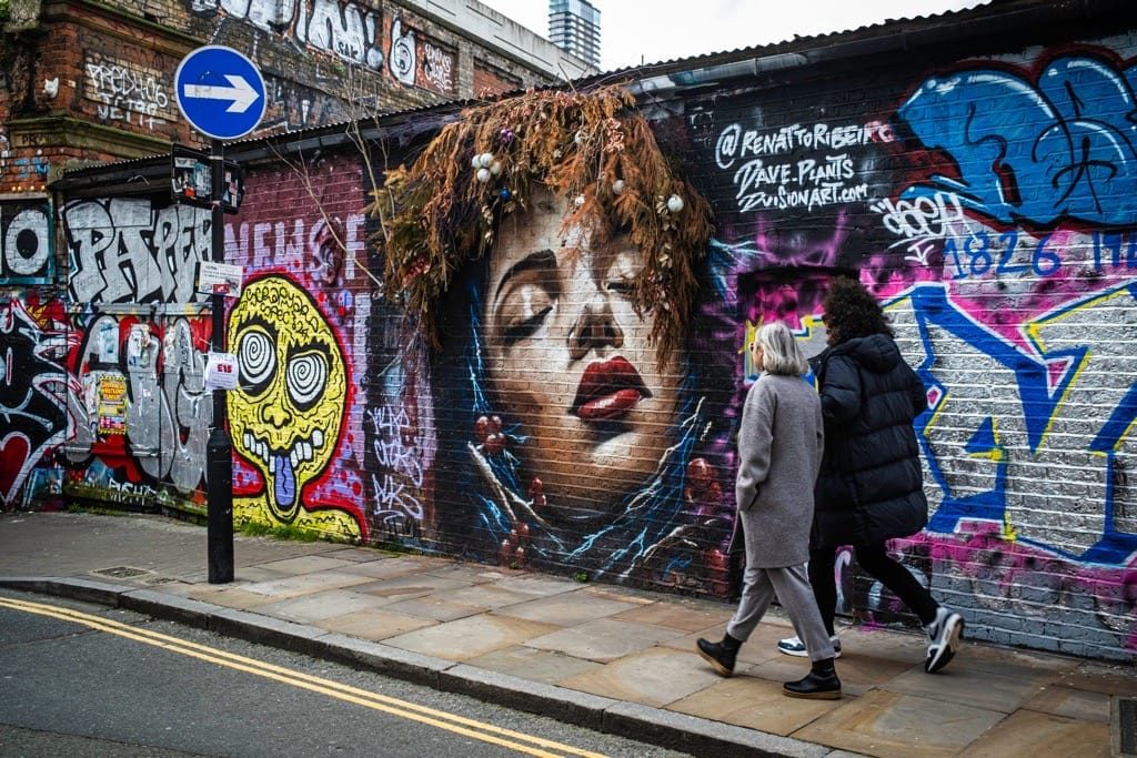 Walking the streets of Shoreditch, London, March 2024