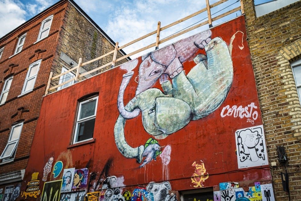 Walking the streets of Shoreditch, London, March 2024