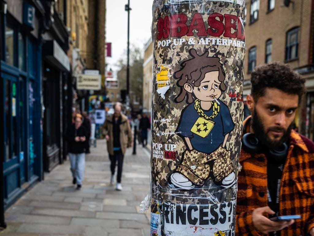 Walking the streets of Shoreditch, London, March 2024