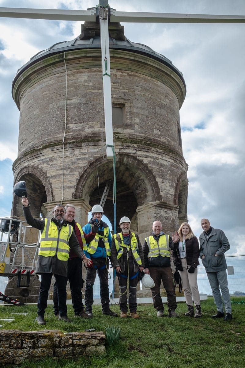 Chesterton Windmill, return of the sails, March 2025