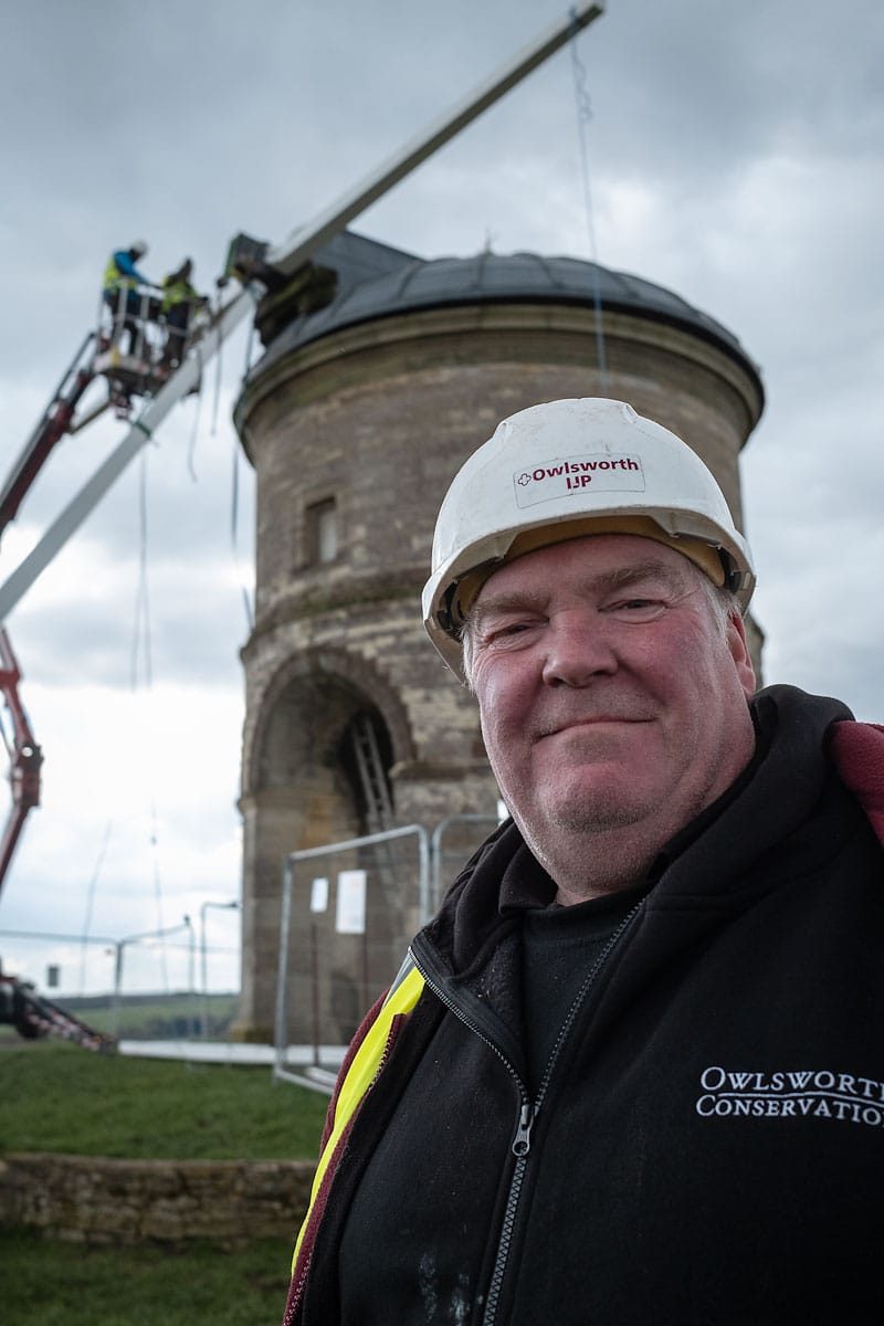 Chesterton Windmill, return of the sails, March 2025