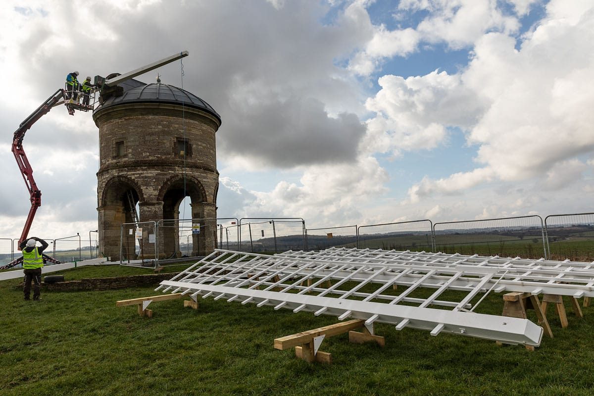 Chesterton Windmill, return of the sails, March 2025