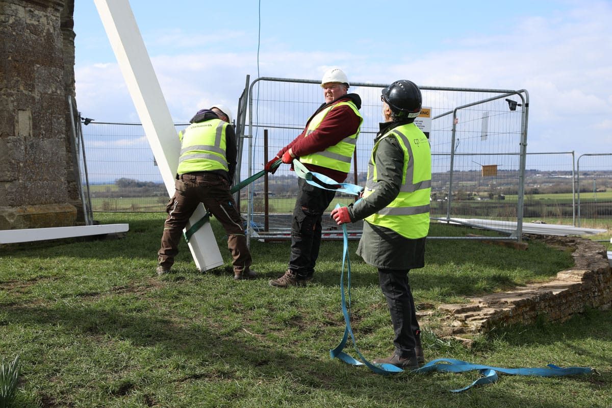 Chesterton Windmill, return of the sails, March 2025