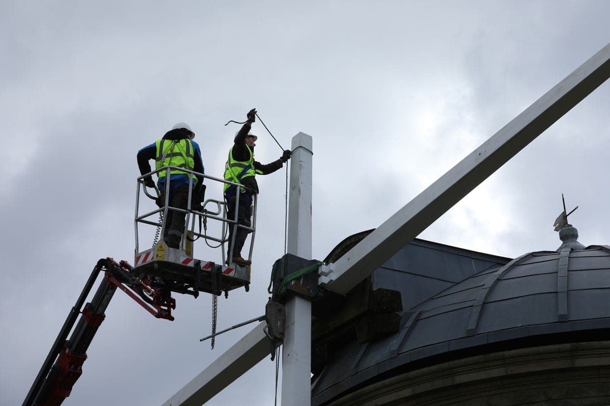 Chesterton Windmill, return of the sails, March 2025