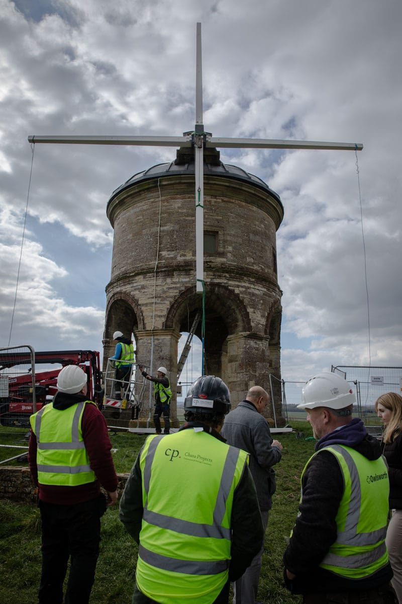 Chesterton Windmill, return of the sails, March 2025