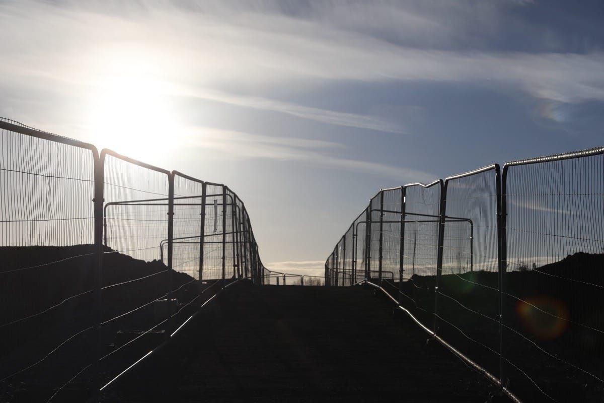The HS2 path, 16 Acre Wood, Berkswell, November 2025.