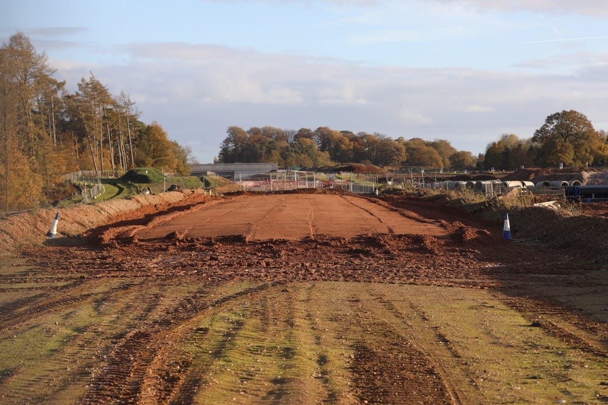 The HS2 path, 16 Acre Wood, Berkswell, November 2025.